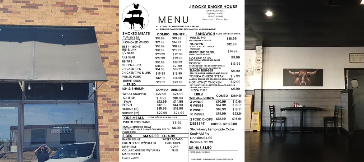 J Rocks Smoke House LLC Menu